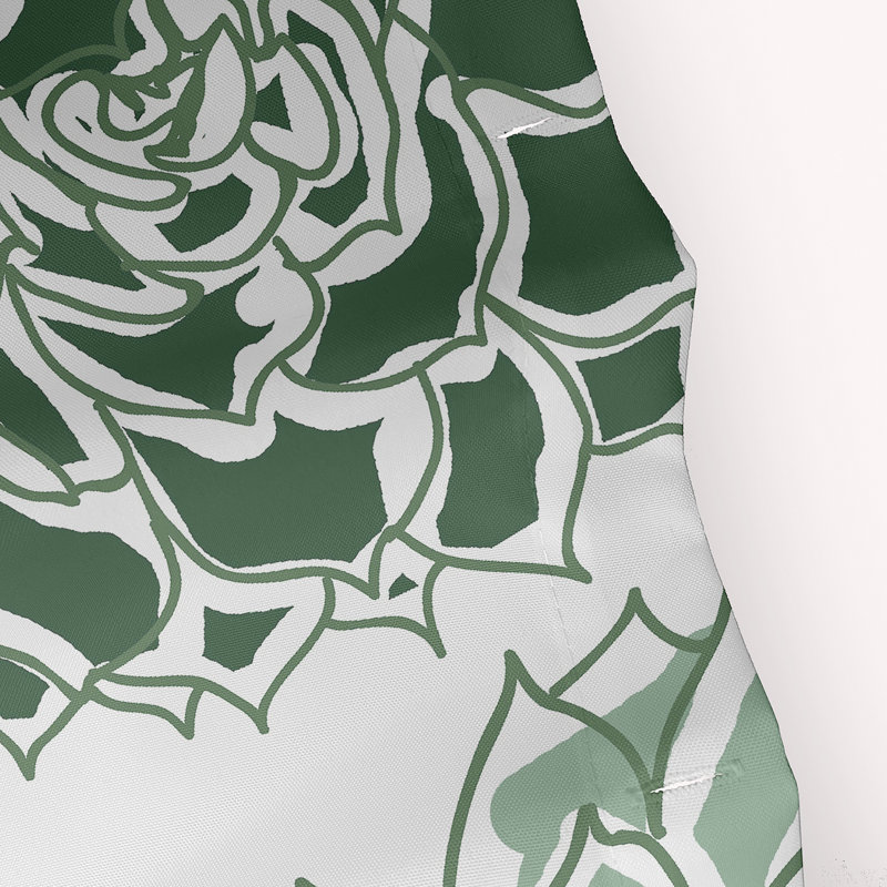 Rideau de douche simple à motif floral Miki, Vert