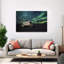 Aurora Over Plane Wreck Dramatic Abstract Contemporary Beach Landscape Wall Art Print 1 Piece Wrapped Canvas Wall Art-1321791981