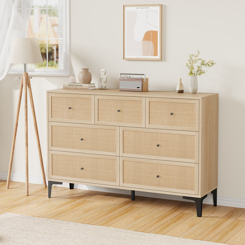 Commode 7 tiroirs, Naturel