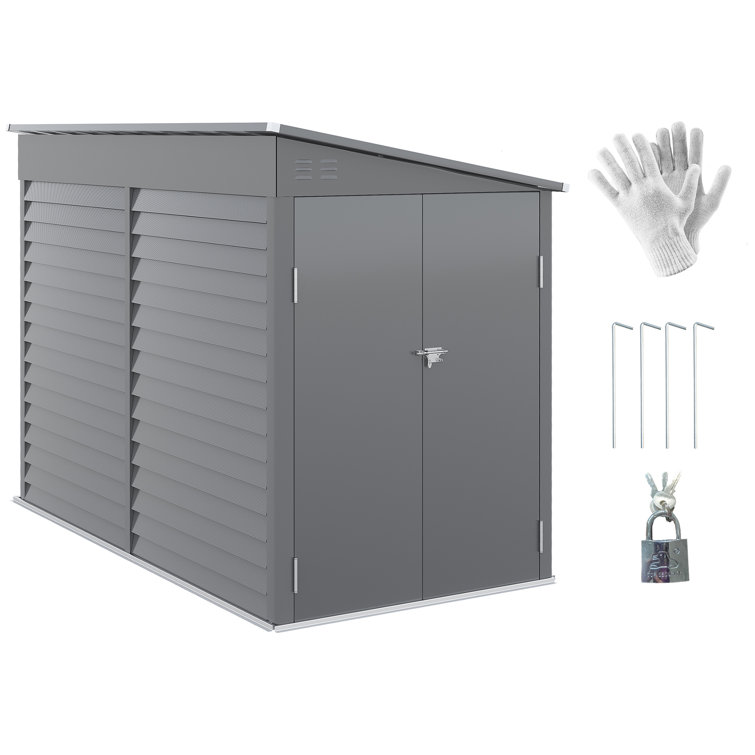 5 ft. W x 9 ft. D Metal Lear-To Storage Shed