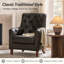 Fauteuil en cuir véritable avec dossier capitonné l 33,25 po Olga-761303057