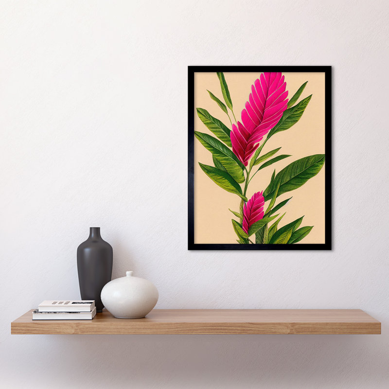 Tropical Botanical Exotic Pink Floral - Single Picture Frame Print