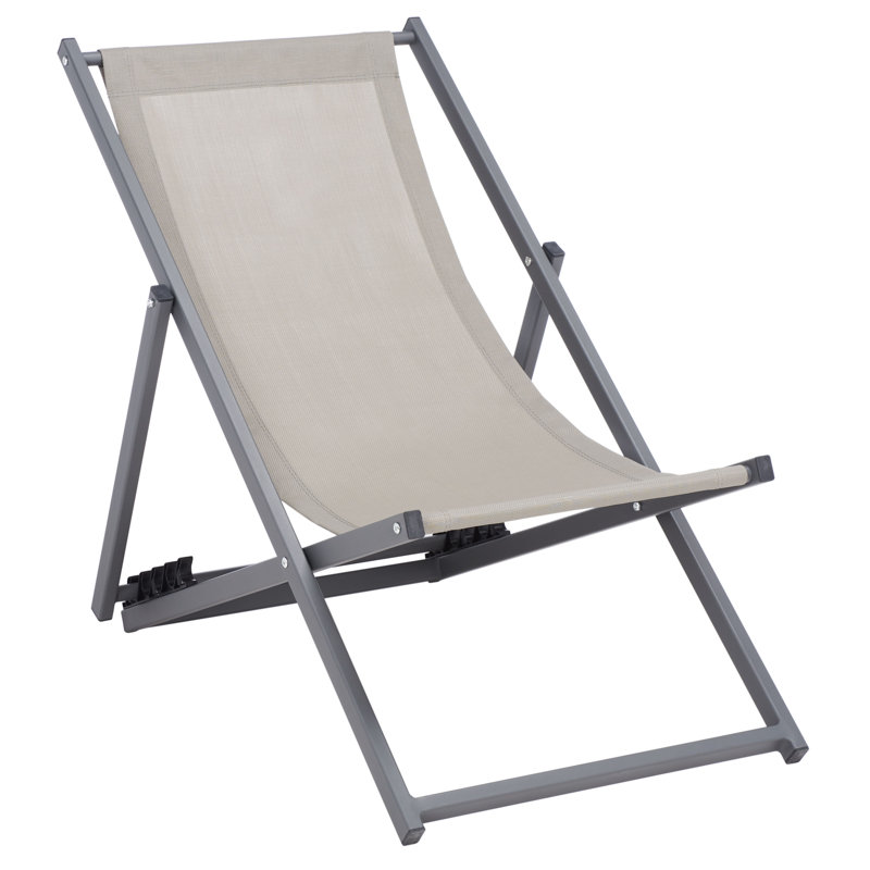 Hensel Folding Deck Chair, Gray