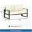52 Inch All-Weather Aluminum Patio Loveseat Sofa with Thick Beige Cushions for Year-Round Outdoor Comfort and Durability-1457111164