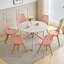45cm Modern Cut‑Out Dining Side Chair, PU Padded Seat with Wood Legs for Kitchen and Office-1610627661-1615949637