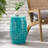 LILAC 12" Accent Side Table, Cylindrical Design End Table For Living Room, Family Room, Or Entryway, Industrial Style,Coffee Side Tables For Indoor Outdoor, Teal Color-1644407821