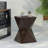 Concrete Side Table With Rustic Hand-Carved Texture And Unique Symmetric Form – Weather-Resistant Accent For Patio, Garden, Or Balcony-1326738298