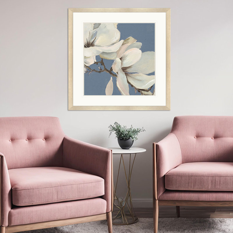 «Magnolia on Blue II», art encadré
