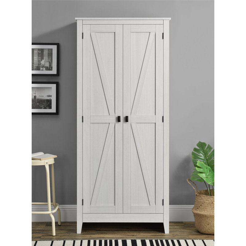 Armoire de rangement à 4 tablettes de 31,5 po de largeur Quast, Pin ivoire