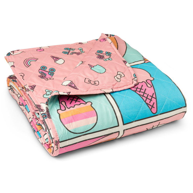 Couverture Sanpi Hello Kitty Rainbow, Lit simple, Rose