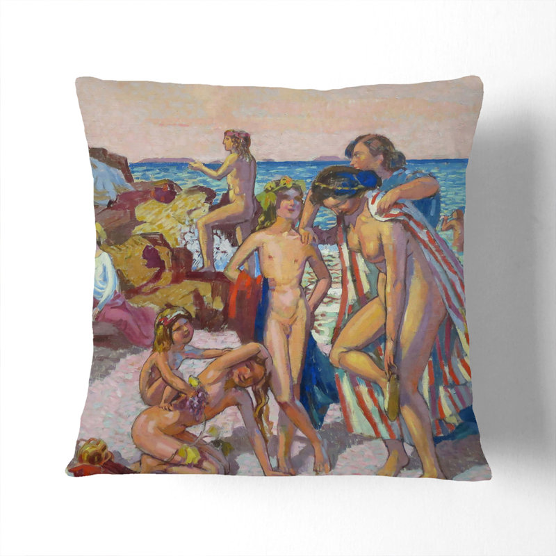 Bacchus and Ariadne Scatter Cushion, Black, 40cm H x 40cm W x 15cm D