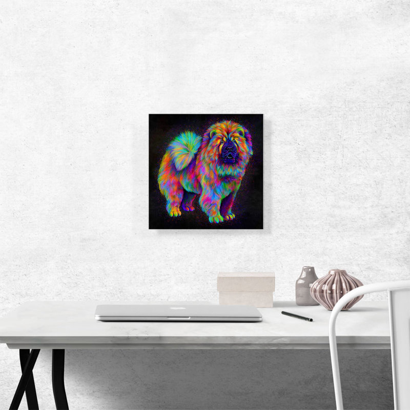 Chow Chow China Dog - impression sur toile tendue, H 12 po x l 12 po x P 0,75 po
