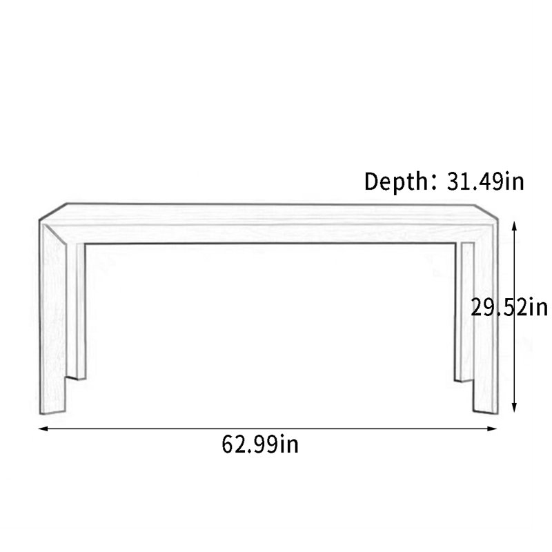 Oak Solid Wood Dining Table, 31.49" W x 62.99" L