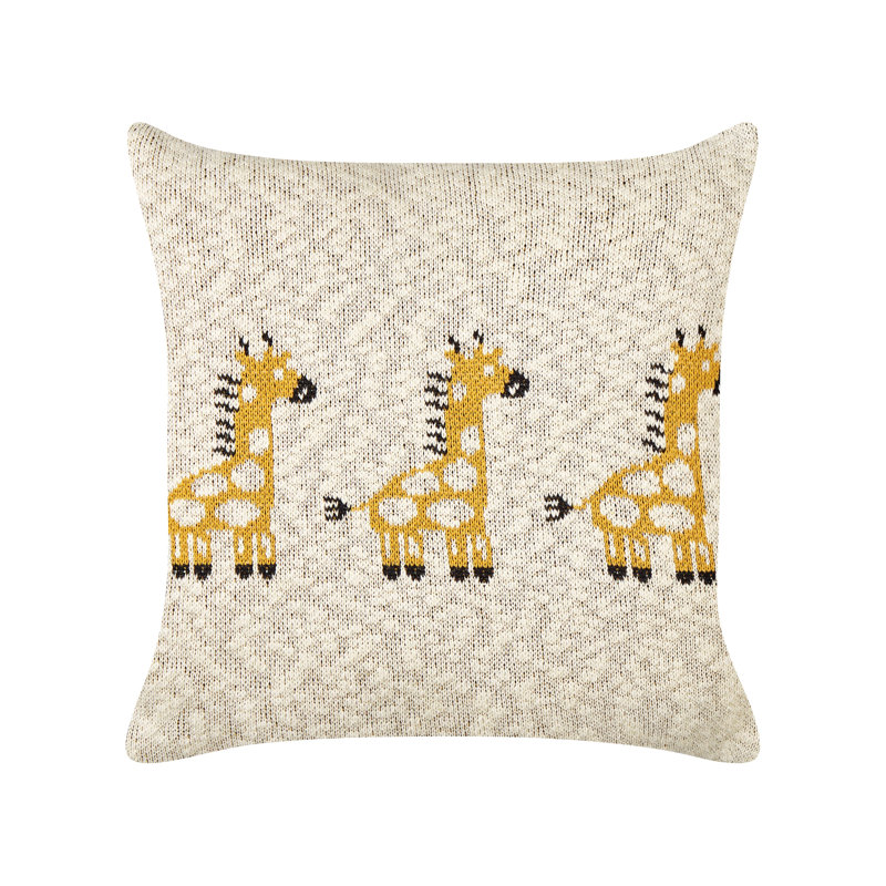 Othello Animal Print Beige Square Throw Cushion