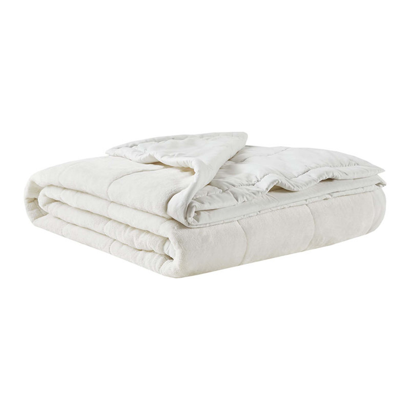 Couverture réversible en duvet HeiQ Smart, L 66 po x l 90 po, Ivoire ivoire