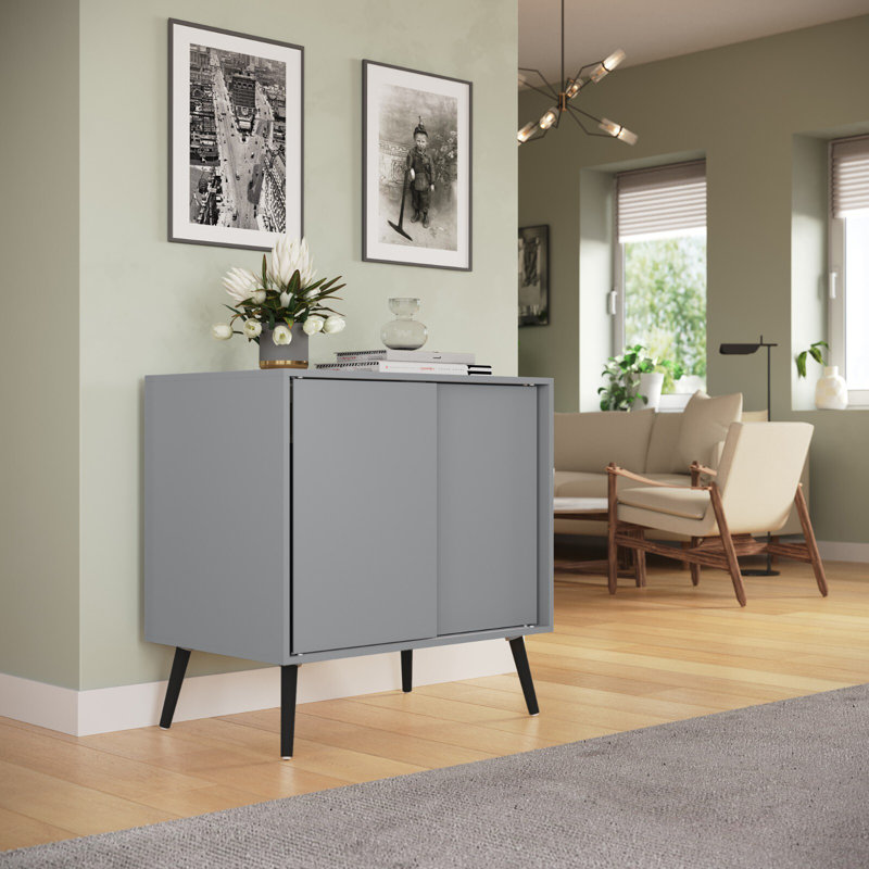 Rectangle Accent Cabinet, Grey/Black