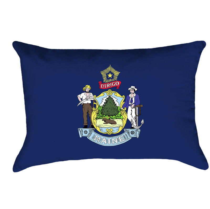 Drapeau de maine, Coussin lombaire, Polyester, Polyester - Sans fermeture à glissière (intérie