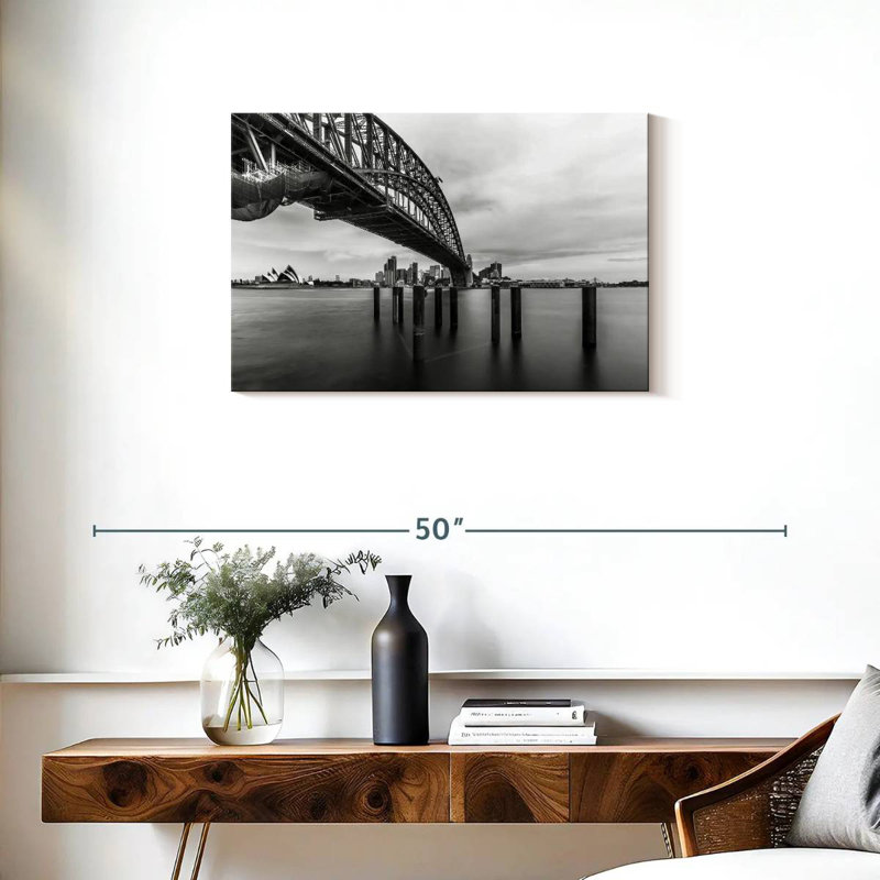 Pont du port nuageux de Kavia, H 20 po x l 30 po