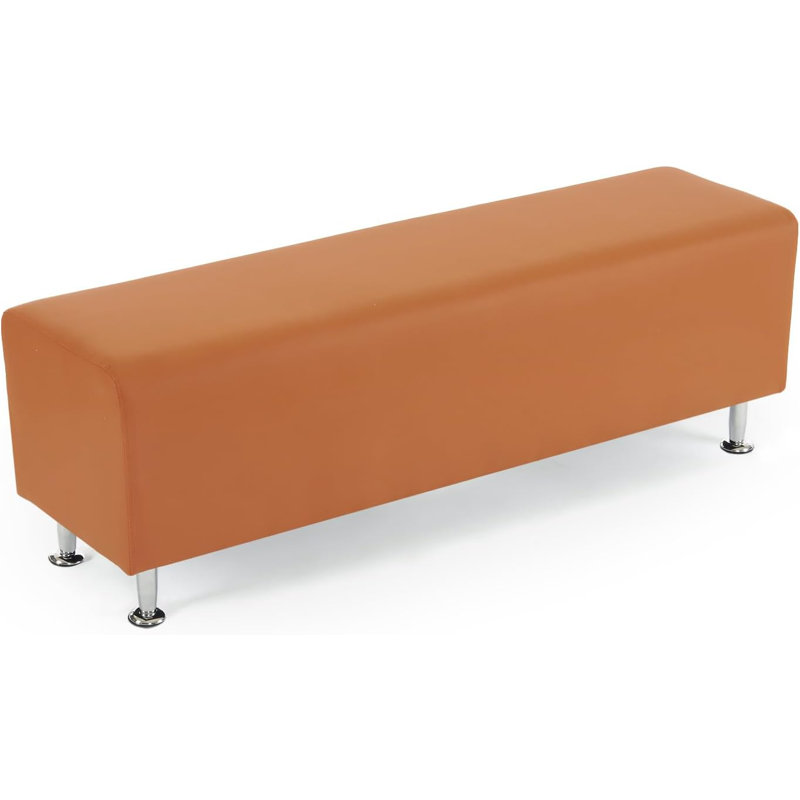 53.9" Waiting Room Bench Seating Office Benches, Brown