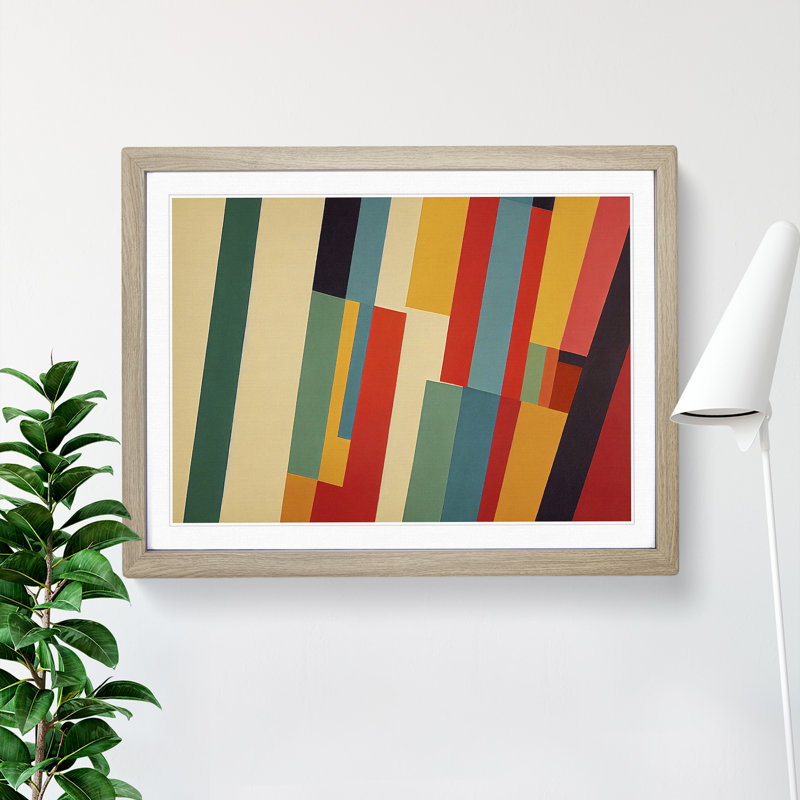 Magnetic Abstract - Framed Print, 46cm H x 64cm W x 2cm D, Oak