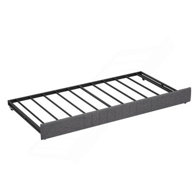 Daybed, Sofa Bed Metal Framed With Trundle Twin Size, Grey