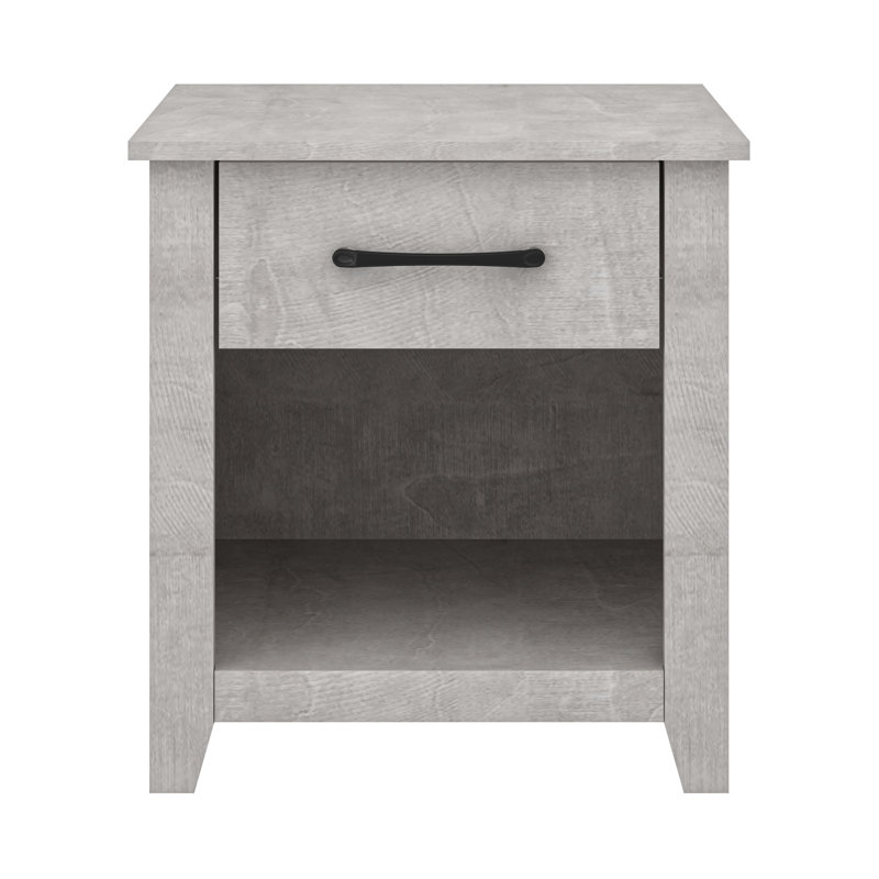 Walter 20.3" 1 Drawer Nightstand, Dusty Gray Oak