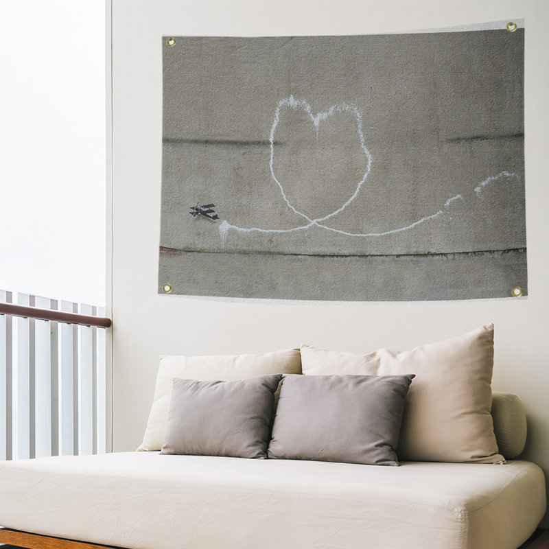 Tapisserie de polyester love, H 50 po x l 59 po x P 1 po