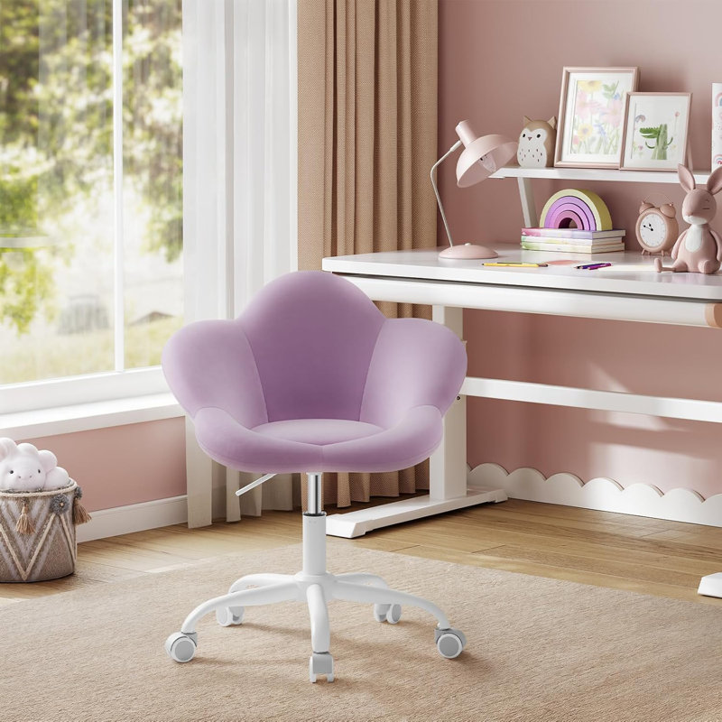 Harriet Bee Velvet Office Chair, Purple