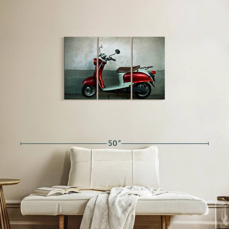 Scooter garé rétro, H 20 po x l 33 po