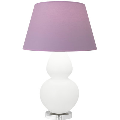 Small Double Gourd Accent Lamp - Ash, Lucite - with Lining Shade
