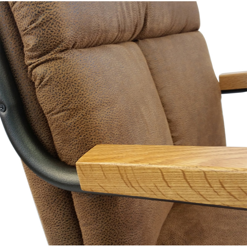 19'' H Upholstered Oak Armchair