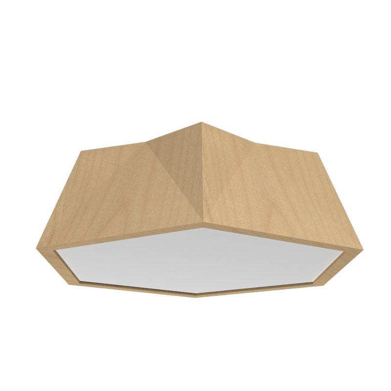 Physalis 1 - Light Flush Mount, Maple, 9.75" H x 25.74" W x 25.74" D