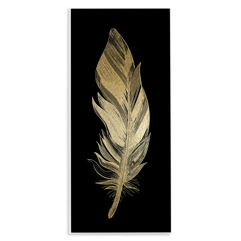Glam Lined Feather Wall Plaque, design by Kim Allen