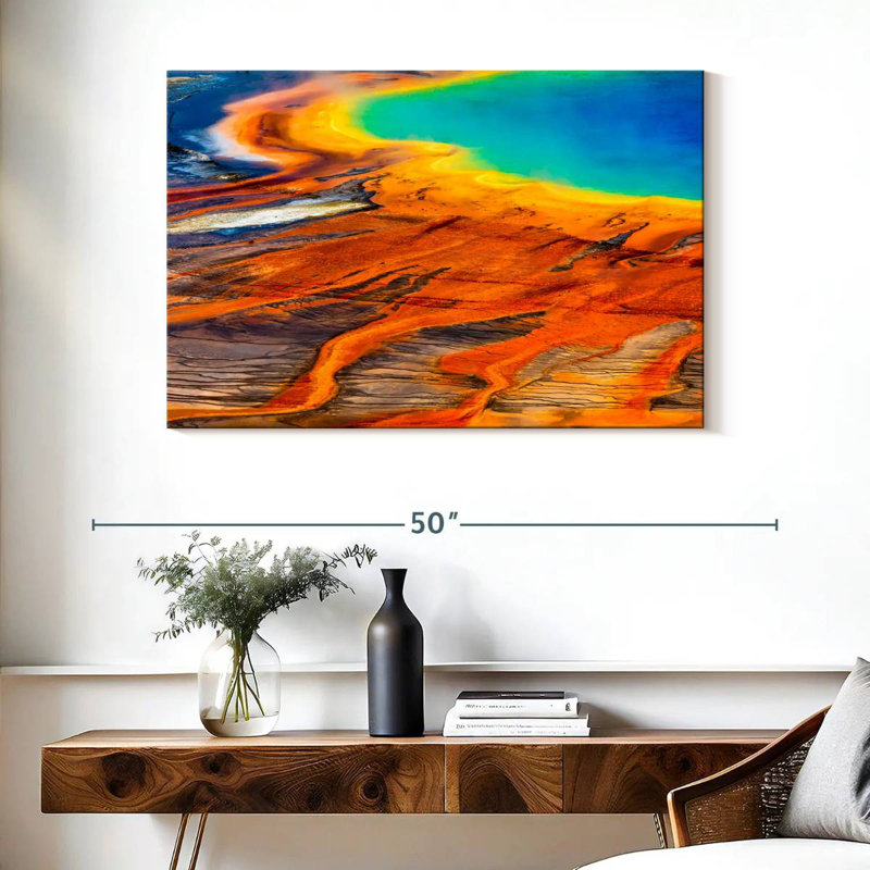 Couleurs de geyser en pierre jaune, H 26 po x l 39 po