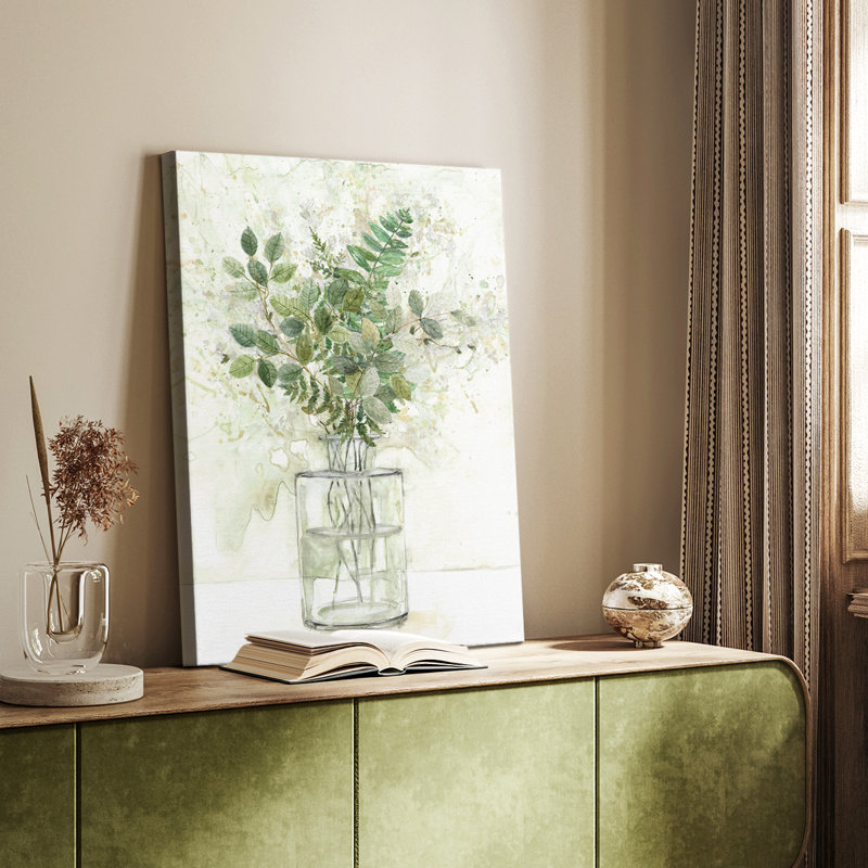Verdure délicate I - galerie Cavas tendue sur mesure, H 27 po x l 18 po