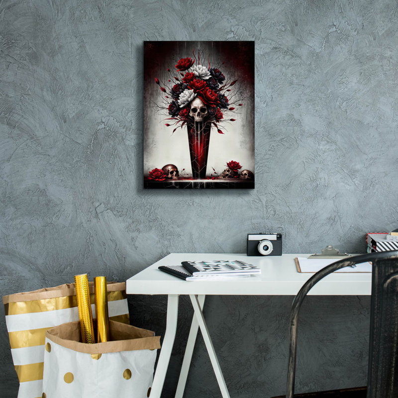 «Dead Flowers 2» par KIR.DART, art mural sur toile, H 16 po x l 12 po x P 0,75 po