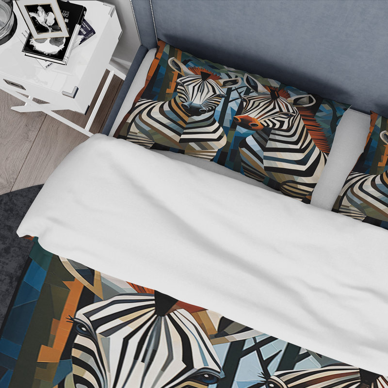 Ensemble de housse de couette à motif zébré noir et blanc, Housse de couette très grand et 2 très grandes t