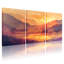«Landscape & Nature Sunset Mountains Lake Reflection Birds Sky Gradient Colors», ensemble de 3 impressions sur toile-1325567979