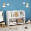 Bibliothèque pour enfants avec 4 compartiments, étagère à livres, présentoir de rangement, support, organisateur de jouets pour chambre d'enfant, salle de jeux, chambre de bébé