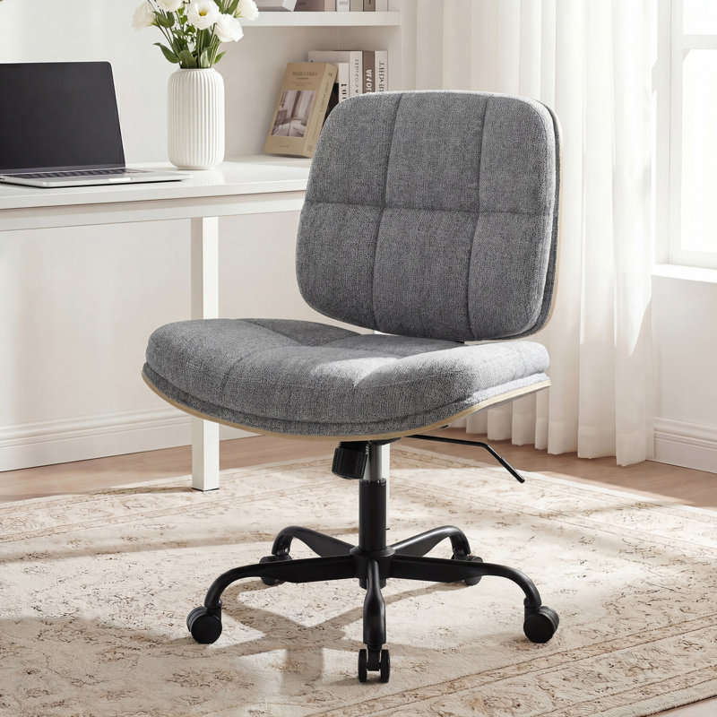 Chaise de bureau pivotante à hauteur réglable moderne en bois pour bureau à domicile, Gris