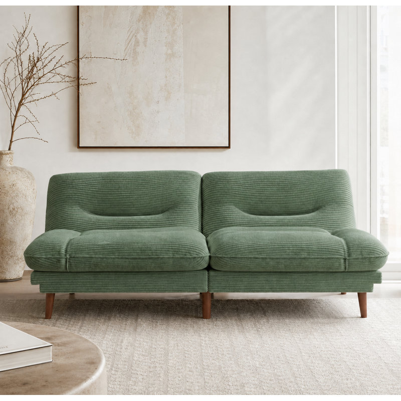 Canapé FUTON avec côtés et dossier réglables, Vert