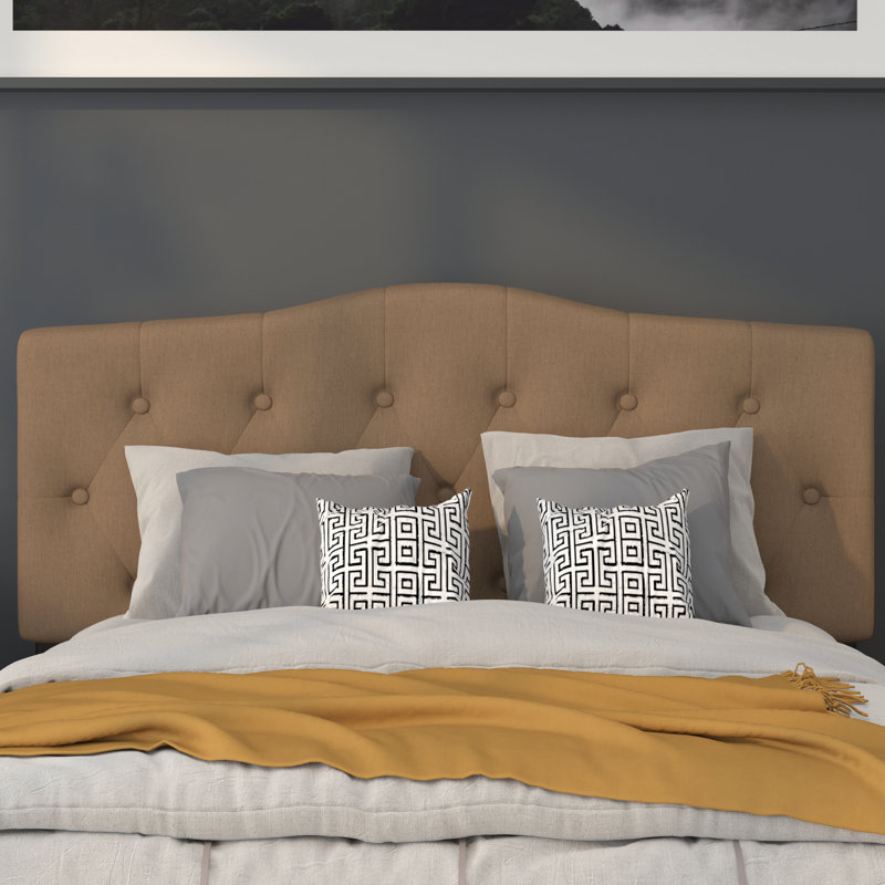 Ciriaca Arched Button Tufted Upholstered Headboard, Dark Brown, Full