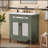 30" Antique Pattern Bathroom Vanity with Rectangle Ceramic Sink