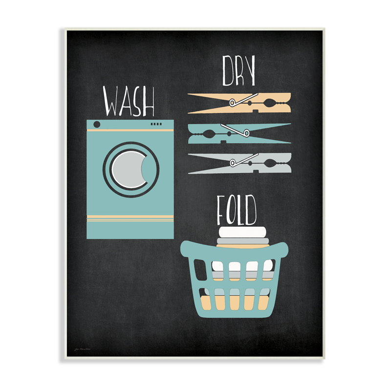 « lavage à sec fold », impression, Plaque, H 15 po x l 10 po