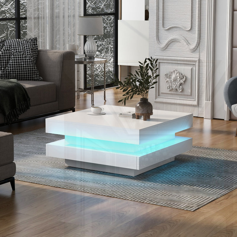 Design minimaliste ultrabrillant avec lumières DEL, Blanc