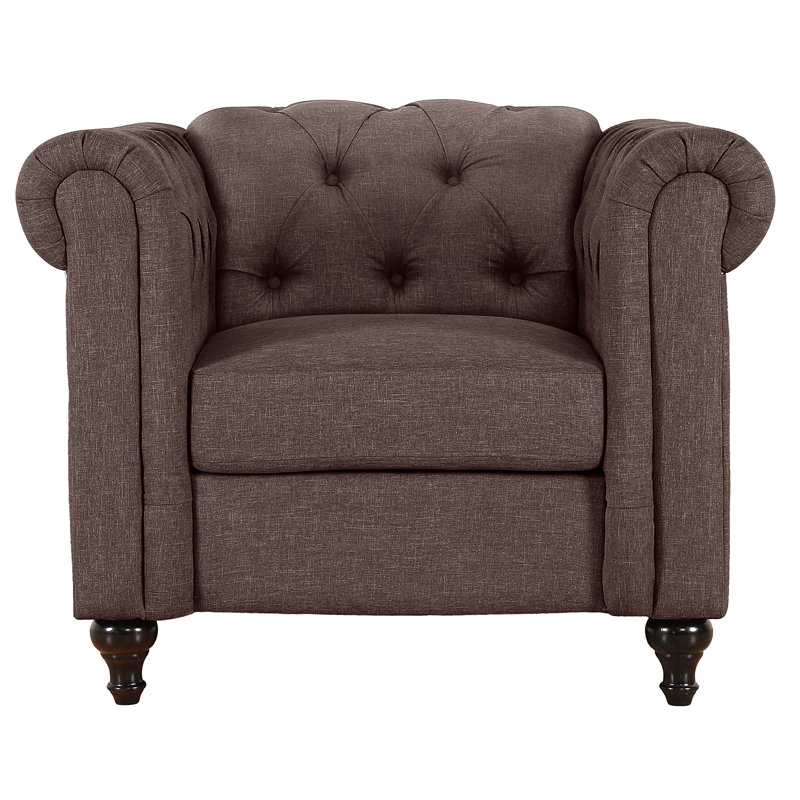 Fauteuil Chesterfield Jemima, Brun foncé