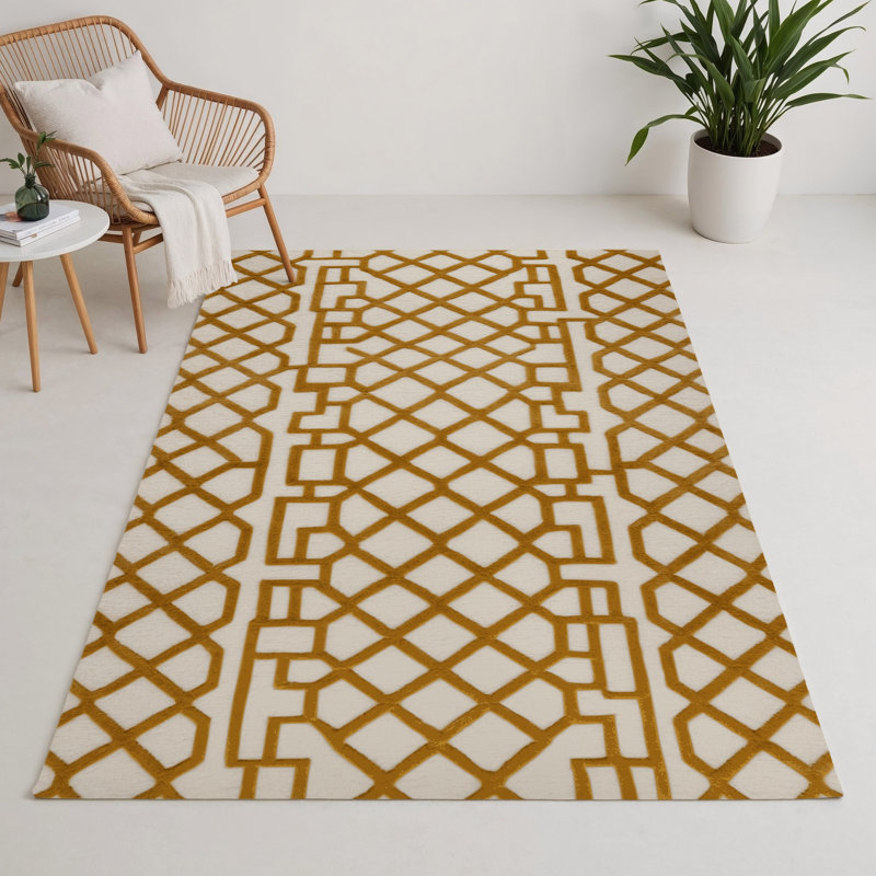 Tapis intérieur et extérieur beige Trellis, Rectangulaire 3 pi x 5 pi