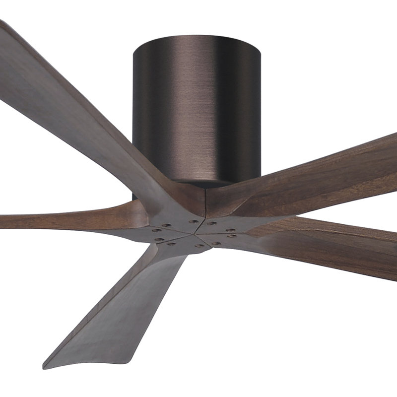 Ventilateur à pales encastré 5 pales Irene, Bronze brossé, Finition du boîtier du ventilateur, Ton noyer