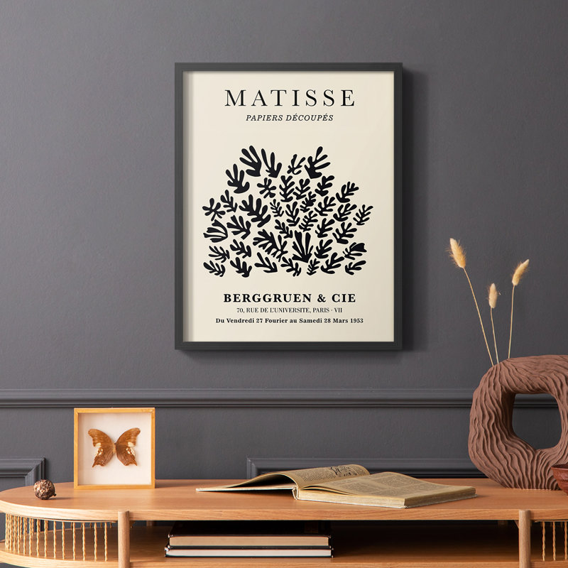 Matisse CXC, reproduction encadrée - bois massif, Noir, H 14 po x l 11 po