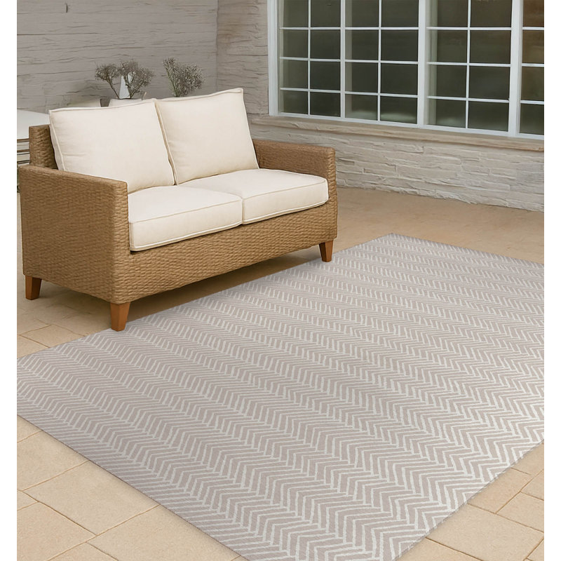Tapis d'extérieur à motif de chevrons antidérapant, Rectangle 5 pi x 7 pi